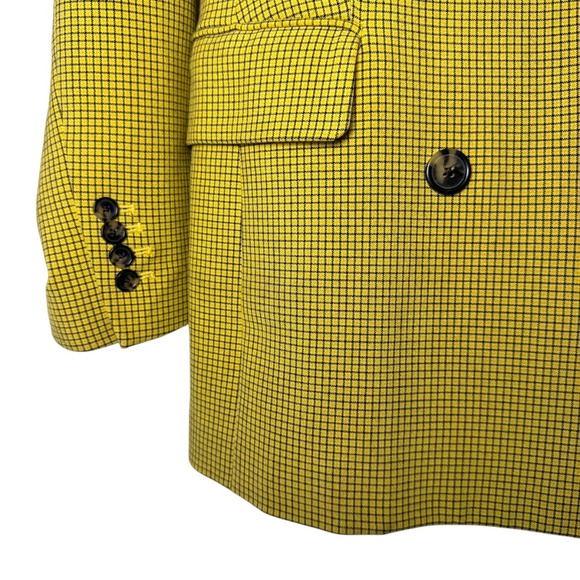 Wilfred (Aritizia) | Margaux Blazer | 00 | Yellow Check Pattern | Double Breast - Picture 2 of 15